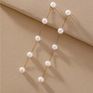 Gold 3/$30 Faux Pearl Drop Earrings